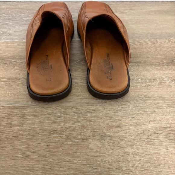 Tommy Bahama Leather Brown Men's Slip-On Slides Close Toes Shoes Size 9 - Picture 4 of 9